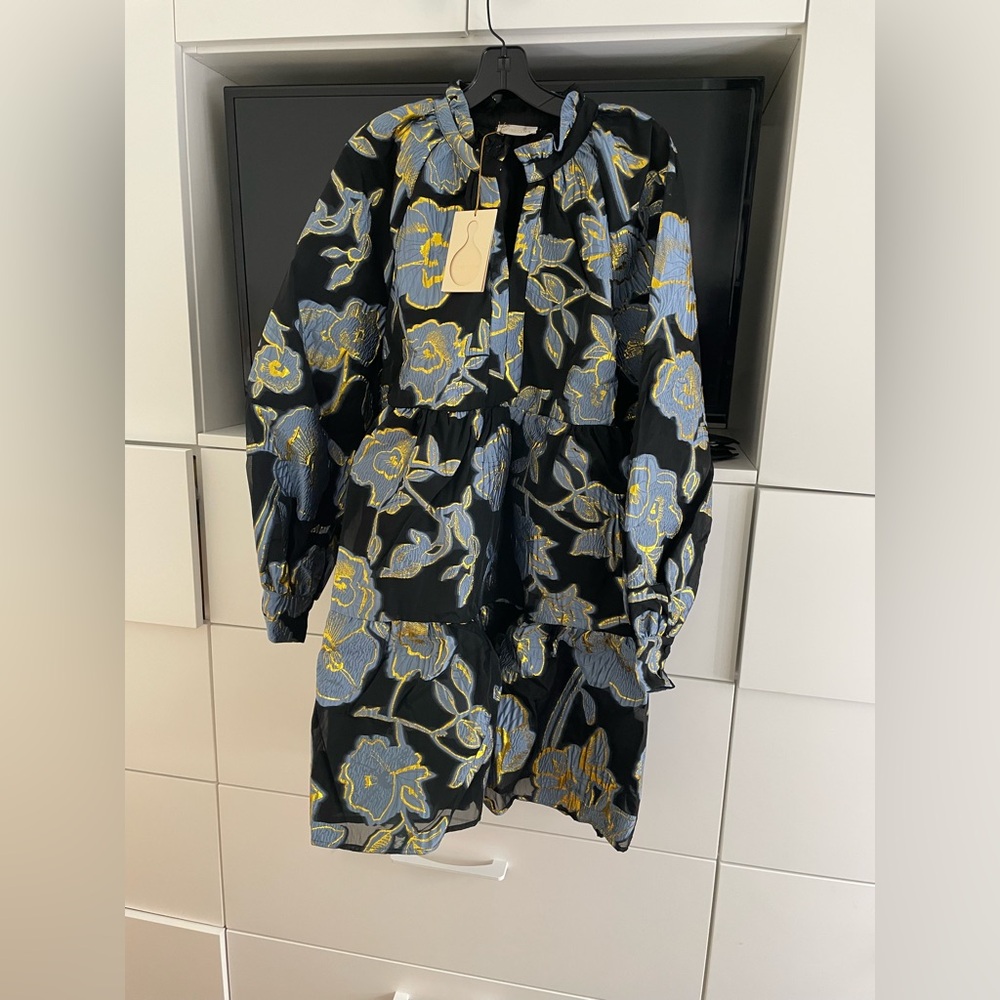 STINE GOYA Black and Yellow Floral Dress
